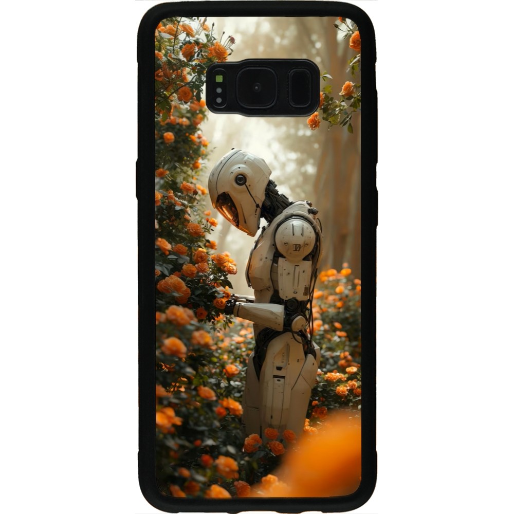 Samsung Galaxy S8 Case Hülle - Silikon schwarz Astronaut flowers 2025