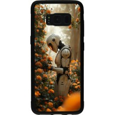 Samsung Galaxy S8 Case Hülle - Silikon schwarz Astronaut flowers 2025