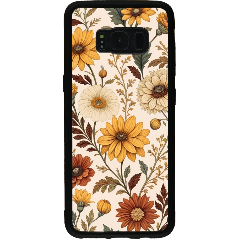 Coque Samsung Galaxy S8 - Silicone rigide noir Autumn 25 Flower pattern