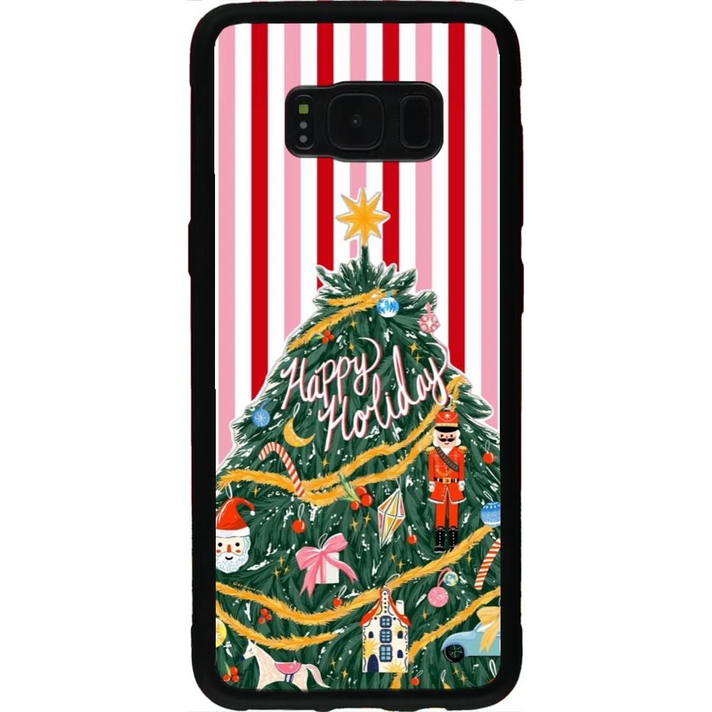 Coque Samsung Galaxy S8 - Silicone rigide noir Christmas 25 Happy Holiday