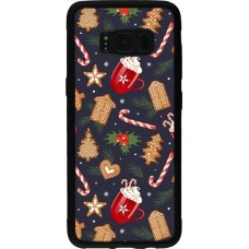 Samsung Galaxy S8 Case Hülle - Silikon schwarz Christmas 25 Pattern Gingerbread House