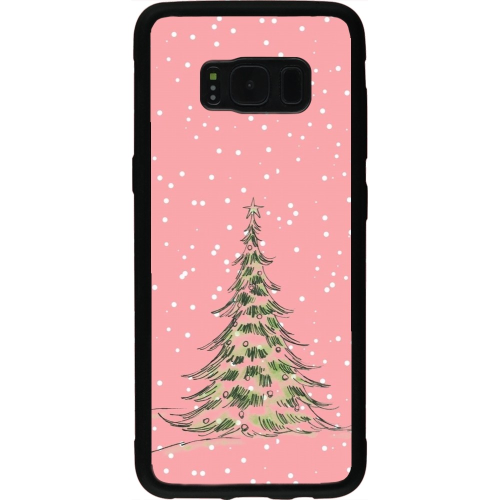 Samsung Galaxy S8 Case Hülle - Silikon schwarz Christmas 25 Pink Tree