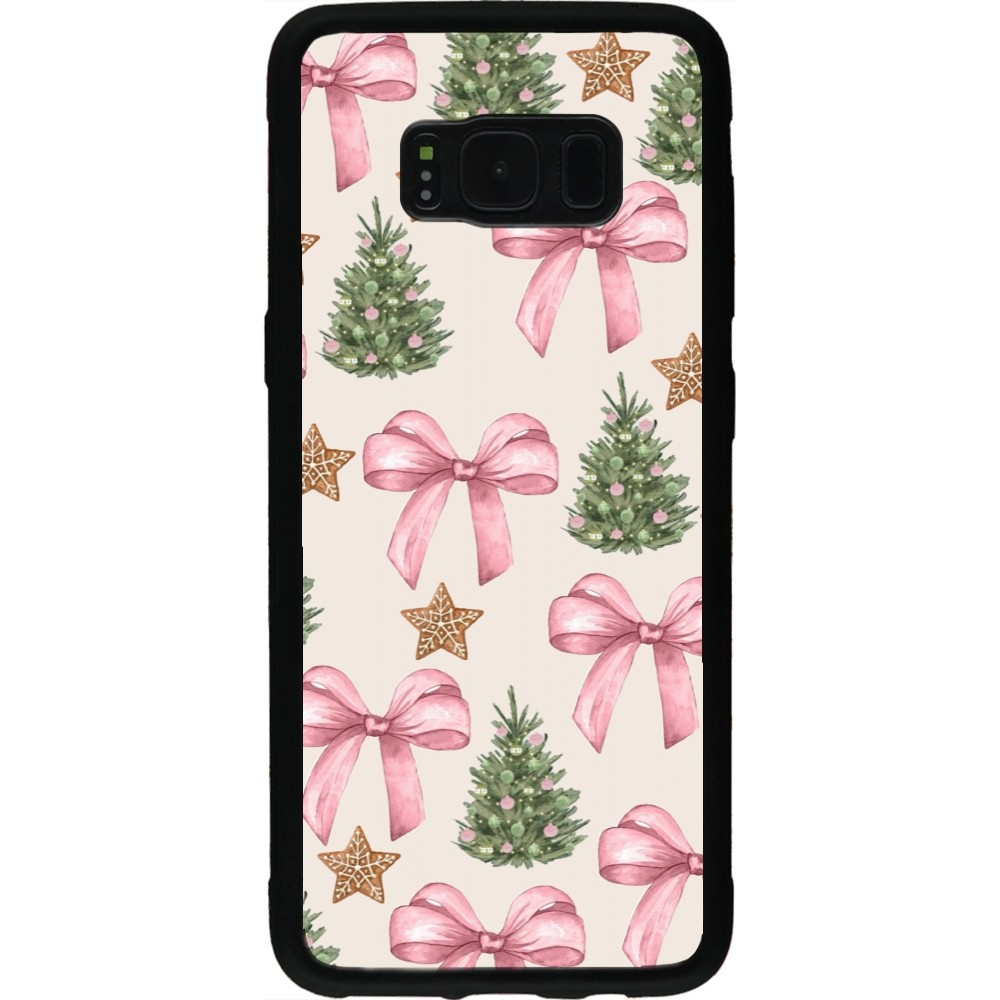Samsung Galaxy S8 Case Hülle - Silikon schwarz Christmas 25 Vintage Ribbons