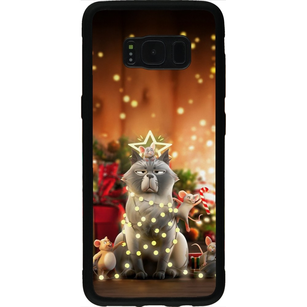 Coque Samsung Galaxy S8 - Silicone rigide noir Christmas 25 Xmas Cat