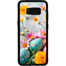 Coque Samsung Galaxy S8 - Silicone rigide noir Easter 2026 Eggs with flowers