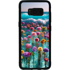 Coque Samsung Galaxy S8 - Silicone rigide noir Flower sea waves