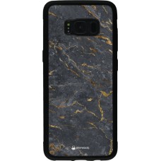 Coque Samsung Galaxy S8 - Silicone rigide noir Grey Gold Marble