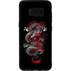 Samsung Galaxy S8 Case Hülle - Silikon schwarz Japanese style Dragon Tattoo Red Black