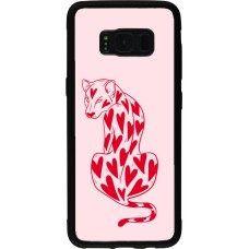 Coque Samsung Galaxy S8 - Silicone rigide noir Leopard with hearts 2026