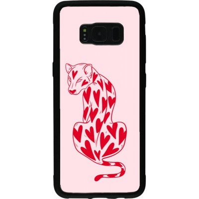 Samsung Galaxy S8 Case Hülle - Silikon schwarz Leopard with hearts 2026
