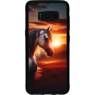 Samsung Galaxy S8 Case Hülle - Silikon schwarz Majestätischer Sonnenuntergang Pferd