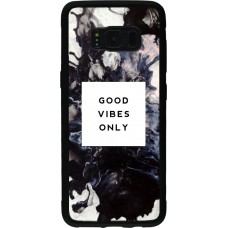 Coque Samsung Galaxy S8 - Silicone rigide noir Marble Good Vibes Only