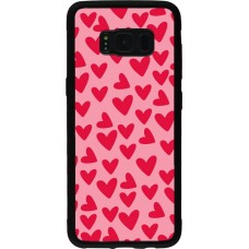 Coque Samsung Galaxy S8 - Silicone rigide noir Mom 2024 petits coeurs