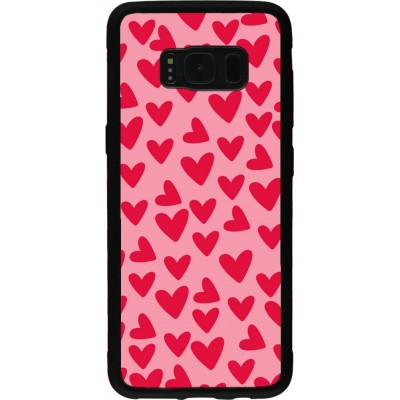Coque Samsung Galaxy S8 - Silicone rigide noir Mom 2024 petits coeurs