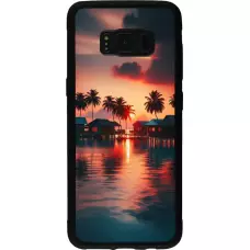 Coque Samsung Galaxy S8 - Silicone rigide noir Paradis Maldives