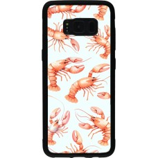 Samsung Galaxy S8 Case Hülle - Silikon schwarz Muster von pastellfarbenen Hummern
