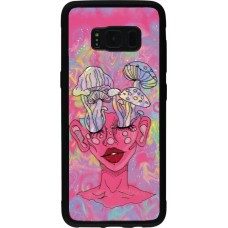 Coque Samsung Galaxy S8 - Silicone rigide noir Psychedelic pink mushroom