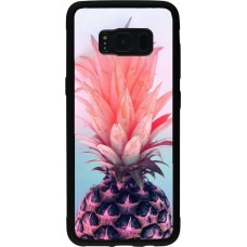 Coque Samsung Galaxy S8 - Silicone rigide noir Purple Pink Pineapple