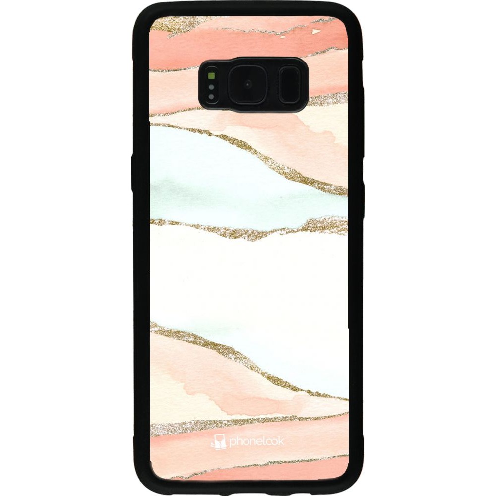 Coque Samsung Galaxy S8 - Silicone rigide noir Shimmering Orange