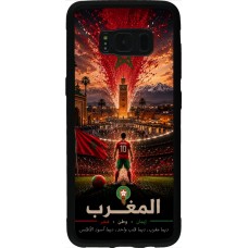 Coque Samsung Galaxy S8 - Silicone rigide noir Football Maroc splash 2026