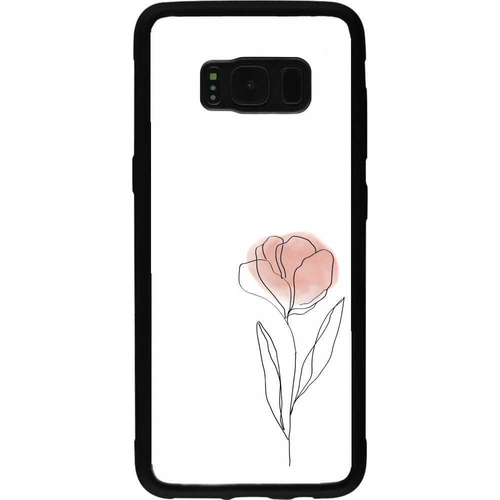 Samsung Galaxy S8 Case Hülle - Silikon schwarz Spring 23 minimalist flower