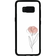 Samsung Galaxy S8 Case Hülle - Silikon schwarz Spring 23 minimalist flower
