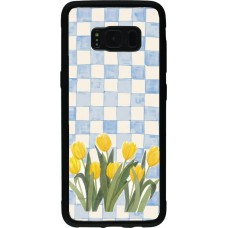 Coque Samsung Galaxy S8 - Silicone rigide noir Blue vichy tulips 2026