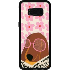 Coque Samsung Galaxy S8 - Silicone rigide noir Dog with newspaper 2026