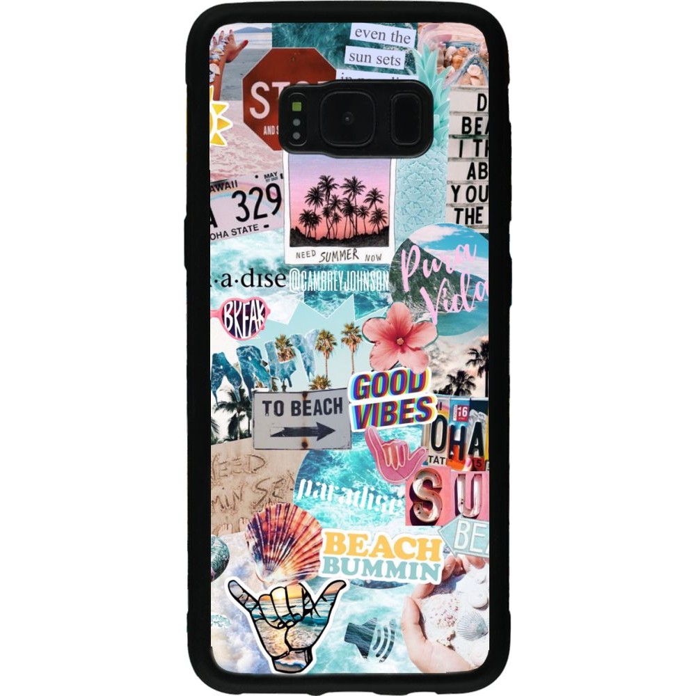 Coque Samsung Galaxy S8 - Silicone rigide noir Summer 20 collage