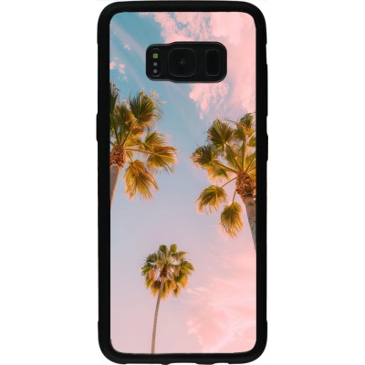 Coque Samsung Galaxy S8 - Silicone rigide noir Summer 2025 Palmiers