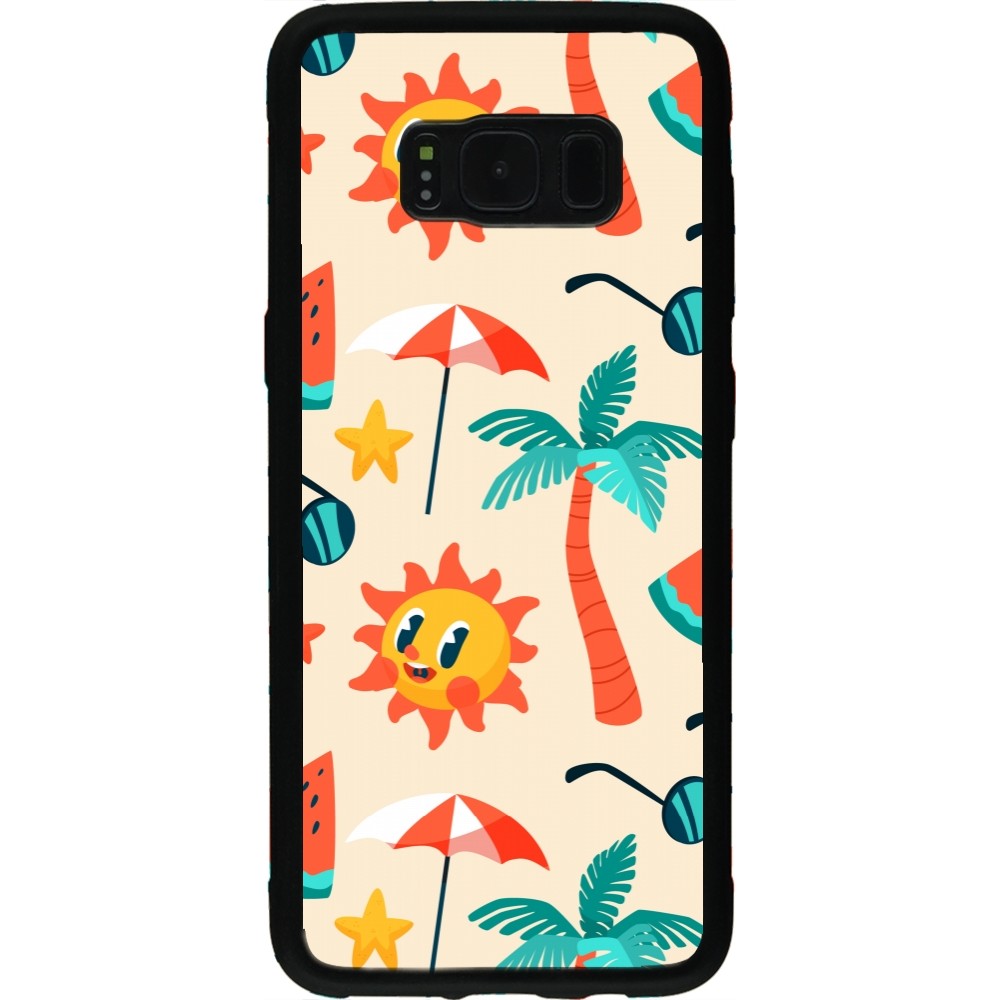 Coque Samsung Galaxy S8 - Silicone rigide noir Summer 2025 Pattern soleil