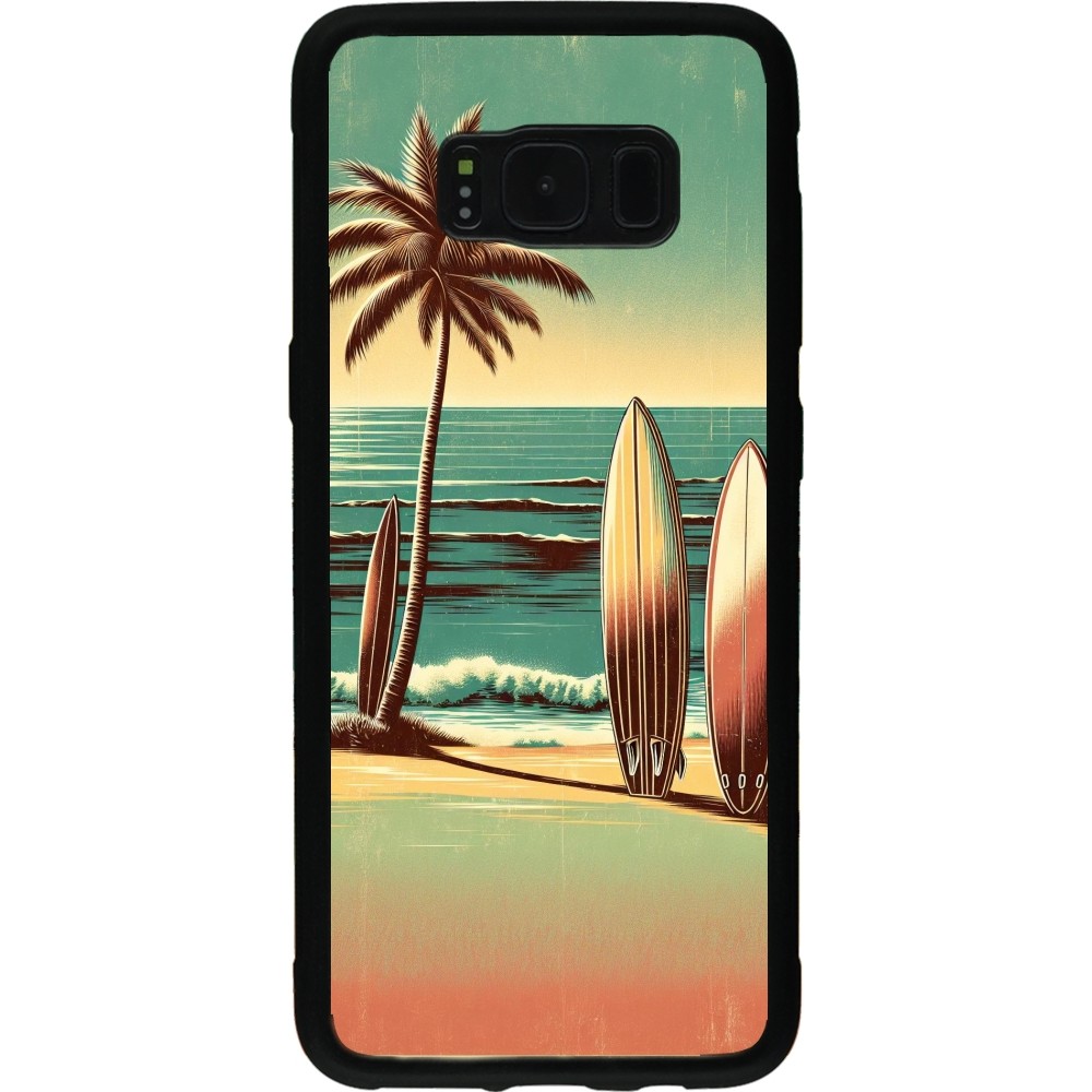Samsung Galaxy S8 Case Hülle - Silikon schwarz Surf Paradise