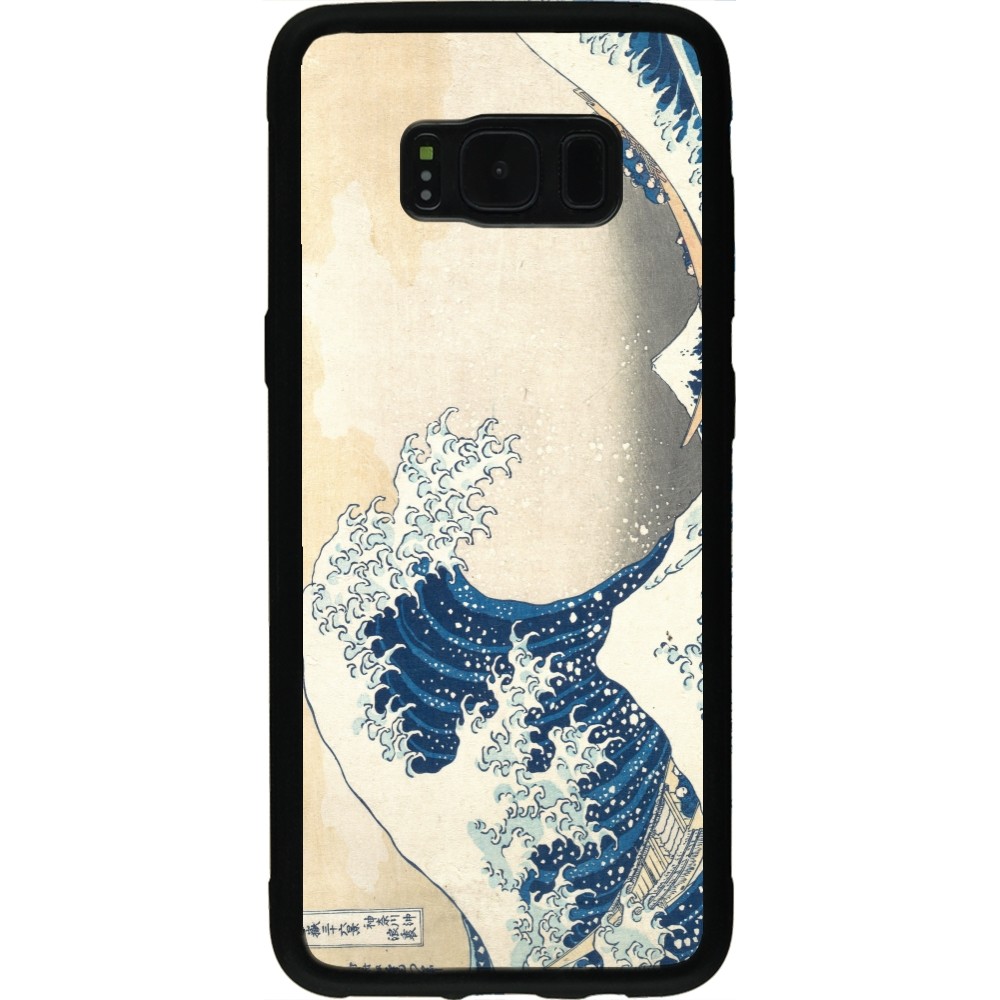 Coque Samsung Galaxy S8 - Silicone rigide noir Tableau art - La Grande Vague de Kanagawa - Hokusai