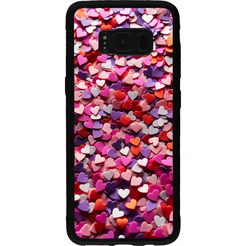 Samsung Galaxy S8 Case Hülle - Silikon schwarz Valentin 2025 Konfetti