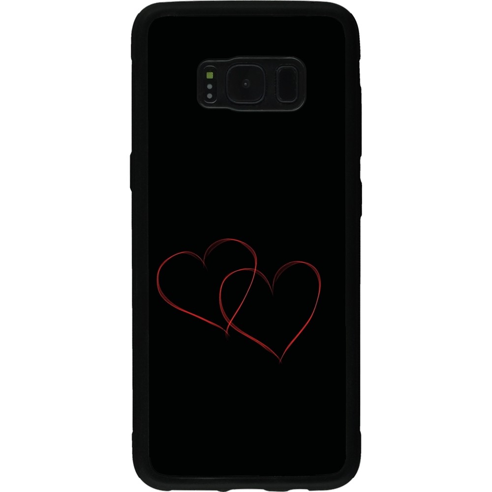 Coque Samsung Galaxy S8 - Silicone rigide noir Valentine 2023 attached heart