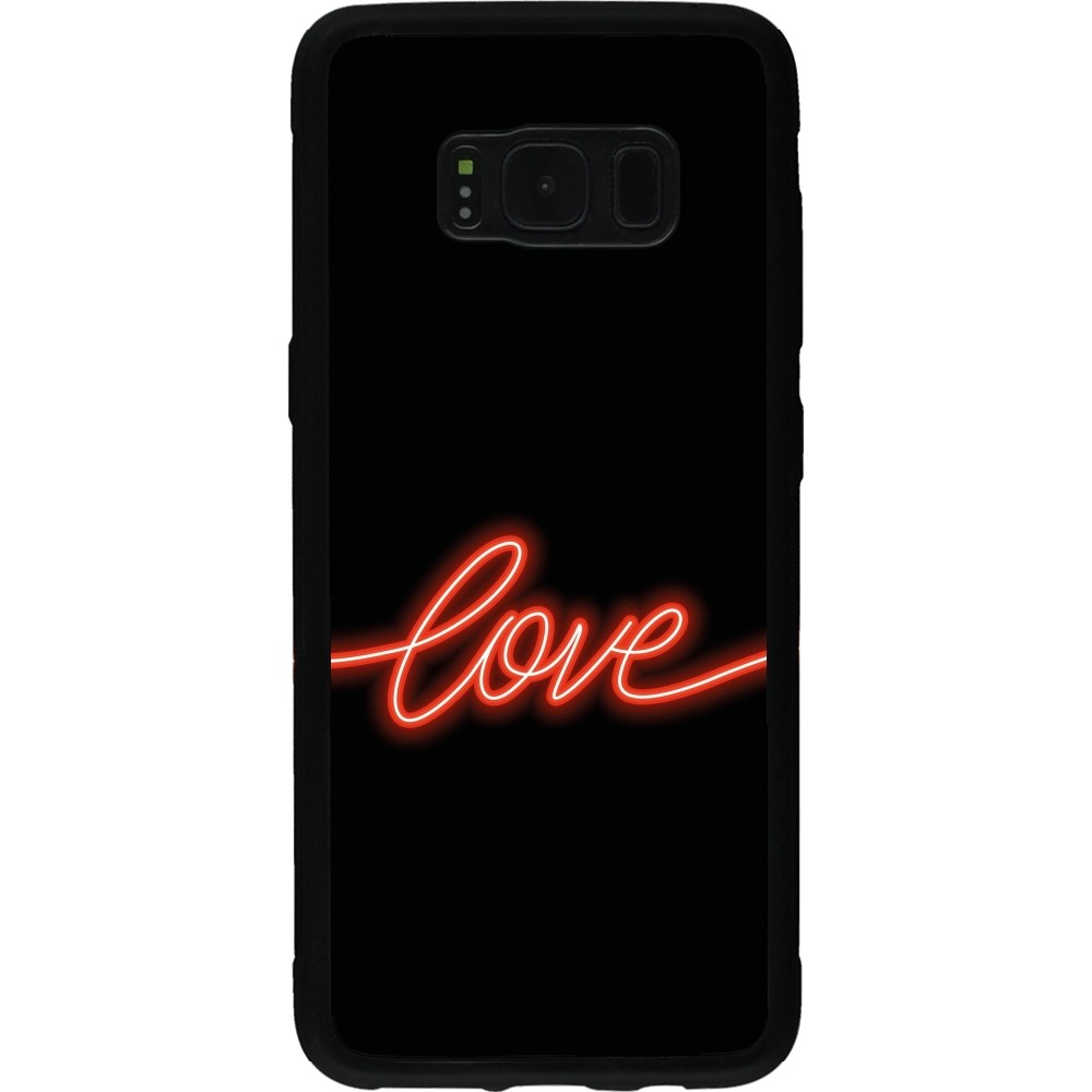 Samsung Galaxy S8 Case Hülle - Silikon schwarz Valentine 2023 neon love
