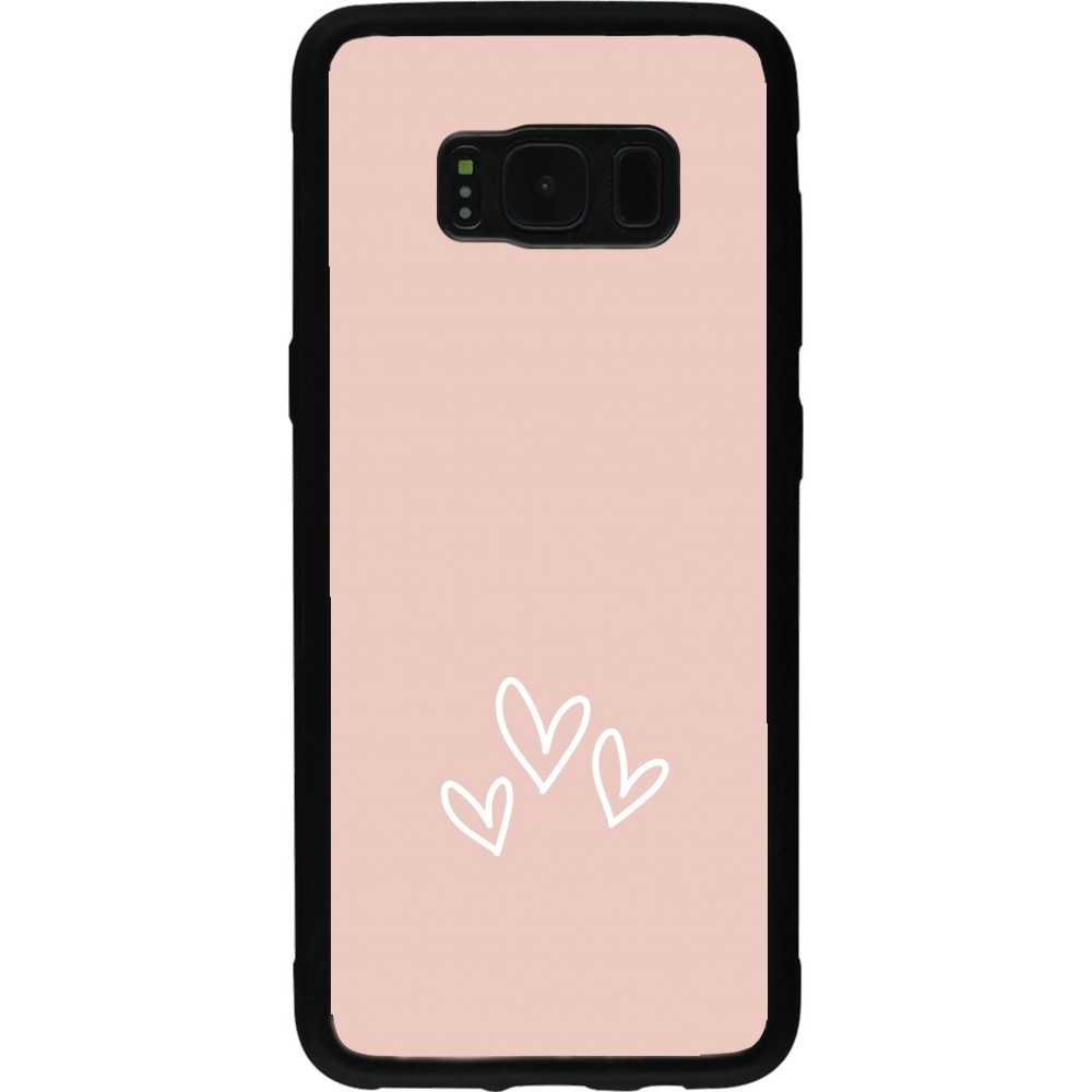 Samsung Galaxy S8 Case Hülle - Silikon schwarz Valentine 2023 three minimalist hearts
