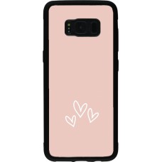 Samsung Galaxy S8 Case Hülle - Silikon schwarz Valentine 2023 three minimalist hearts