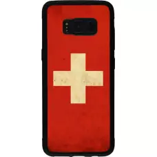 Coque Samsung Galaxy S8 - Silicone rigide noir Vintage Flag SWISS