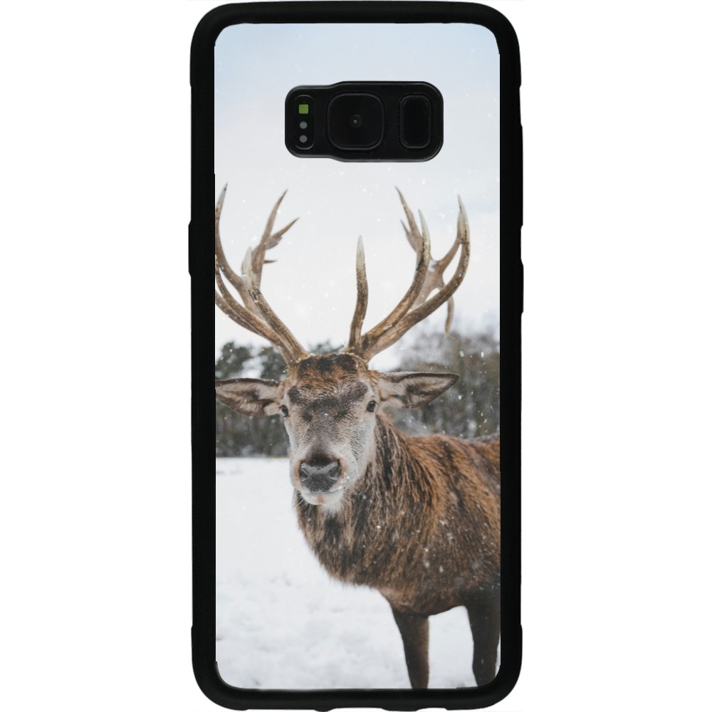 Coque Samsung Galaxy S8 - Silicone rigide noir Winter 25 Winter reindeer