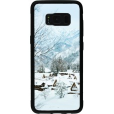 Coque Samsung Galaxy S8 - Silicone rigide noir Winter 25 Winter snowy landscape