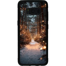 Coque Samsung Galaxy S8 - Silicone rigide noir Winter 25 Winter snowy road
