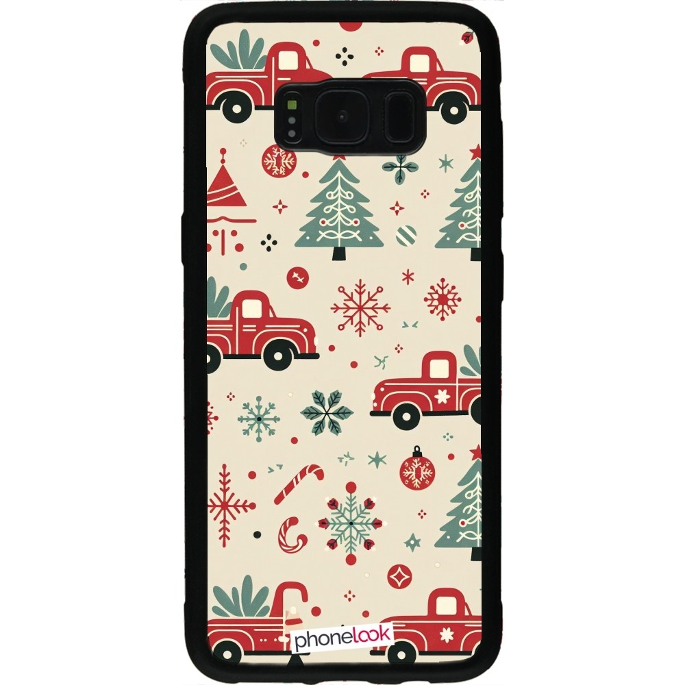 Coque Samsung Galaxy S8 - Silicone rigide noir Noël 2024 Camion Sapin
