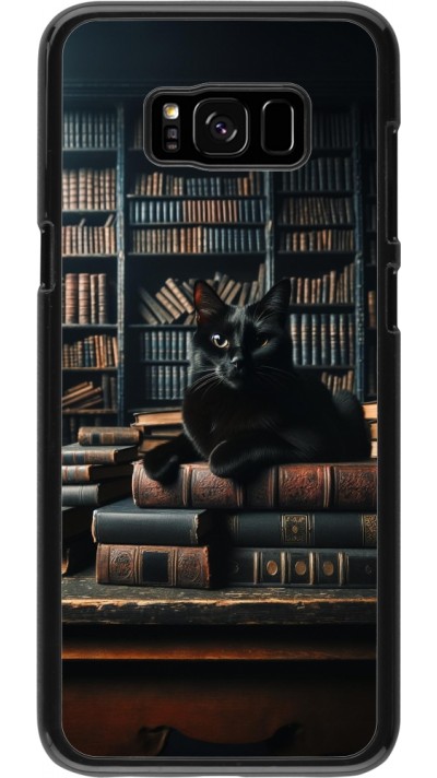 Samsung Galaxy S8+ Case Hülle - Katze Bücher dunkel