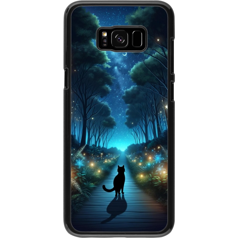 Samsung Galaxy S8+ Case Hülle - Schwarze Katze Spaziergang