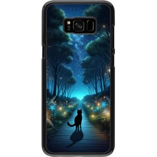 Samsung Galaxy S8+ Case Hülle - Schwarze Katze Spaziergang