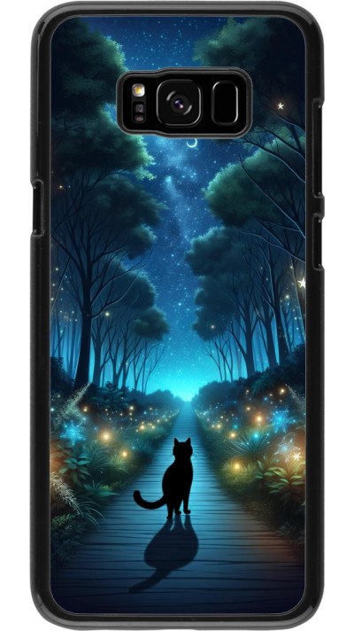 Samsung Galaxy S8+ Case Hülle - Schwarze Katze Spaziergang