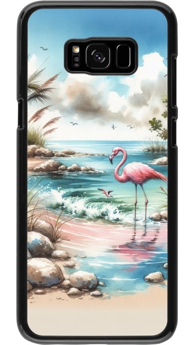 Samsung Galaxy S8+ Case Hülle - Flamingo Aquarell