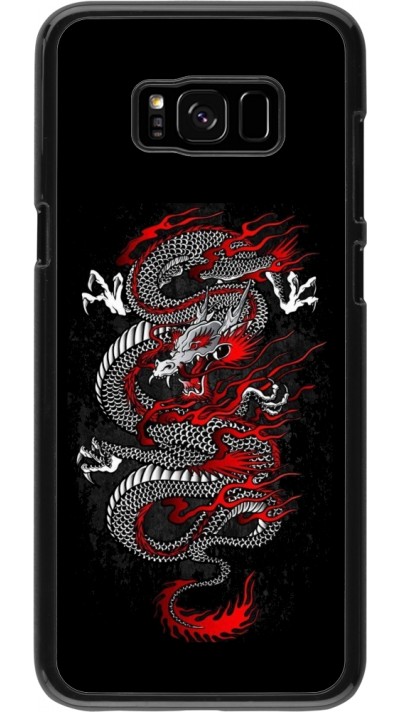Samsung Galaxy S8+ Case Hülle - Japanese style Dragon Tattoo Red Black