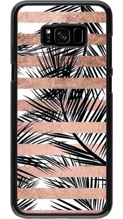Coque Samsung Galaxy S8+ - Palm trees gold stripes